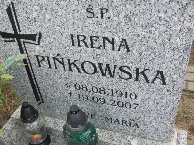 Irena Pińkowska 1910 Bielawa - Grobonet - Wyszukiwarka osób pochowanych