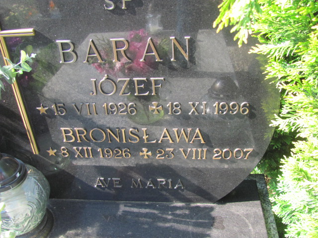 Józef BARAN 1926 Bielawa - Grobonet - Wyszukiwarka osób pochowanych