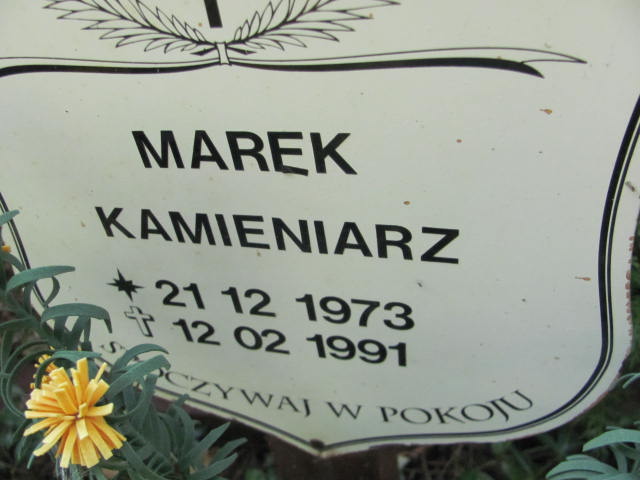 Marek KAMIENIARZ 1973 Bielawa - Grobonet - Wyszukiwarka osób pochowanych