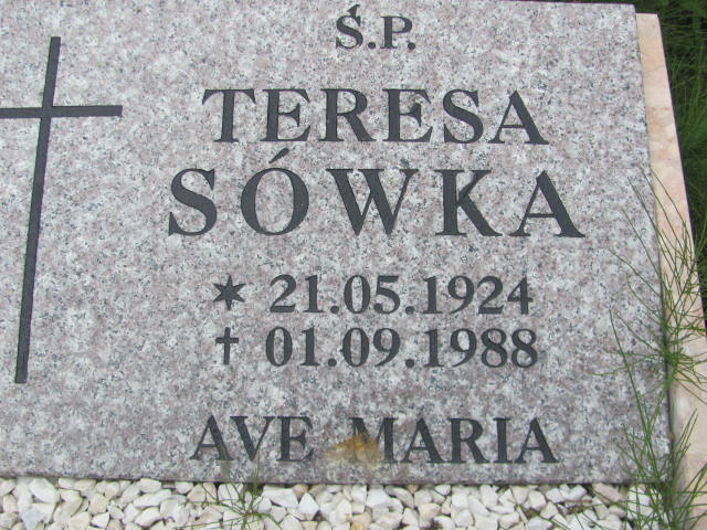 Teresa SÓWKA 1924 Bielawa - Grobonet - Wyszukiwarka osób pochowanych