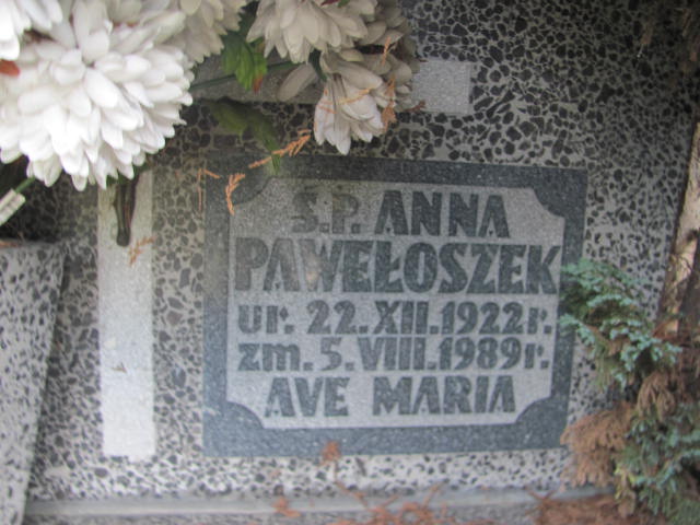 Anna PAWEŁOSZEK 1922 Bielawa - Grobonet - Wyszukiwarka osób pochowanych